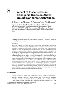 8 Impact of Insect-Resistant Transgenic Crops on Above- Ground Non-Target Arthropods