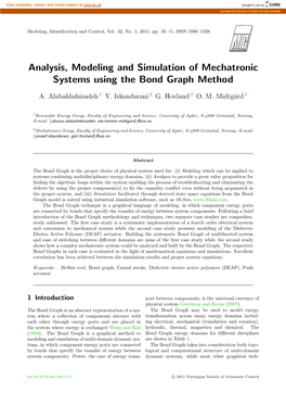 Analysis, Modeling and Simulation of Mechatronic Systems Using the Bond Graph Method