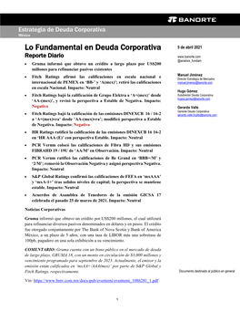 Lo Fundamental En Deuda Corporativa 5 De Abril 2021