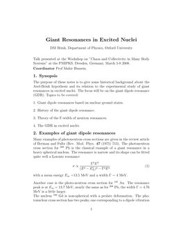 Giant Resonances in Excited Nuclei