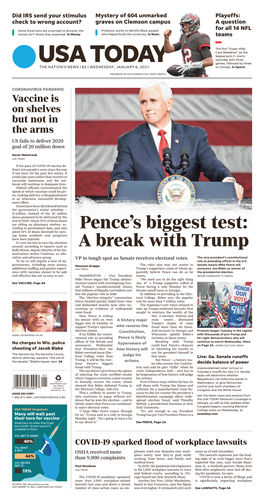 Pence's Biggest Test: a Break with Trump