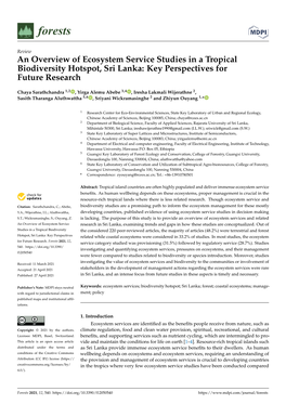 An Overview of Ecosystem Service Studies in a Tropical Biodiversity Hotspot, Sri Lanka: Key Perspectives for Future Research