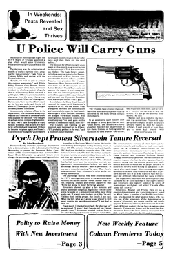 U Police Will Carry Guns