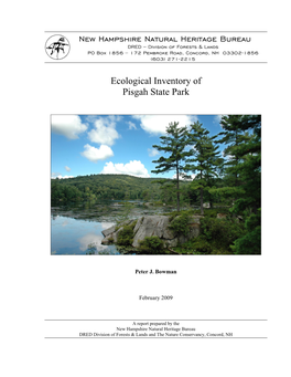 Ecological Inventory of Pisgah State Park (2009)