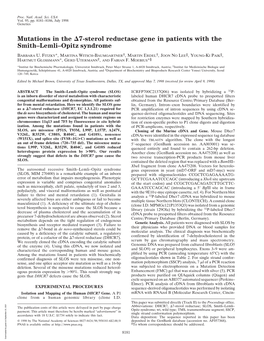 Mutations in the 7-Sterol Reductase Gene in Patients with the Smith