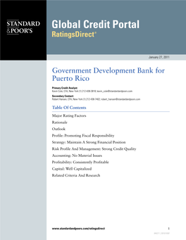 Government Development Bank for Puerto Rico