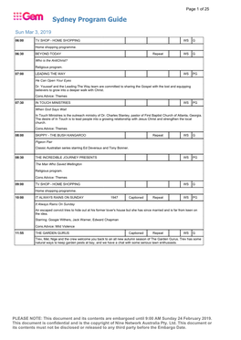 Sydney Program Guide