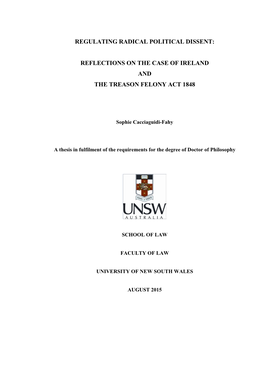 Reflections on the Case of Ireland and the Treason Felony Act 1848