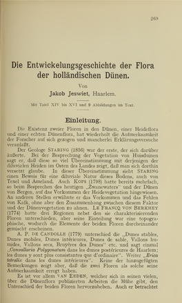 Die Entwickelungsgesehichte Der Flora Der Holländischen Dünen