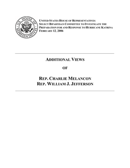 Additional Views of Rep. Charlie Melancon Rep