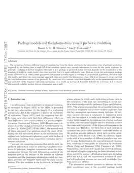 Package Models and the Information Crisis of Prebiotic Evolution