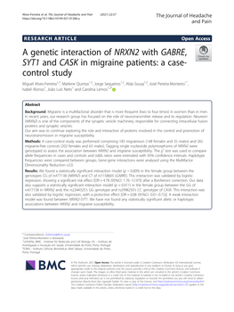 A Genetic Interaction of NRXN2 with GABRE, SYT1 and CASK In