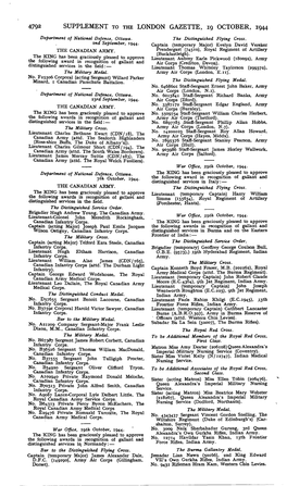 4792 Supplement to the London Gazette, 19 October, 1944