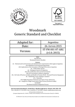 Woodmark Generic Standard and Checklist