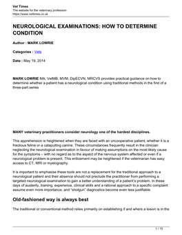 Neurological Examinations: How to Determine Condition