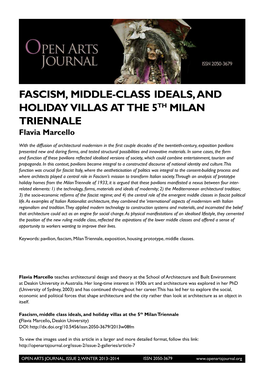 Fascism, Middle-Class Ideals, and Holiday Villas at the 5 Th Milan Triennale