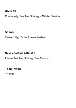 Te Reo Report