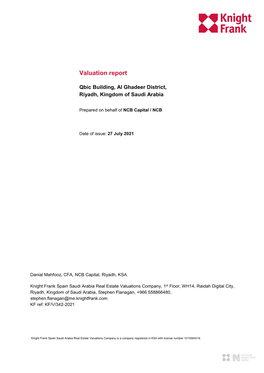 Valuation Report