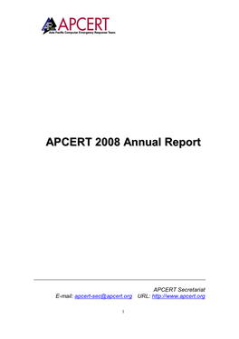 APCERT Annual Report 2008