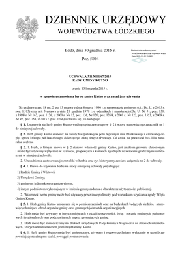 Uchwała Nr XIII/67/2015 Z Dnia 13 Listopada 2015 R