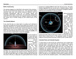 Birth of Astronomy Our Senses Suggest to Us That Earth Is the Center of The