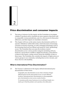 Chapter 2: Price Discrimination and Consumer Impacts