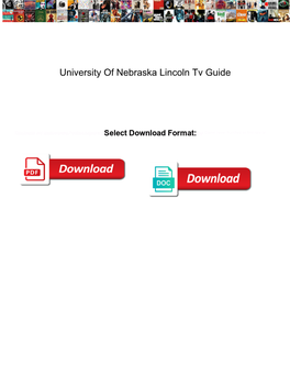 University of Nebraska Lincoln Tv Guide
