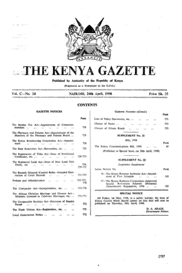 '(He Kenya Gazette