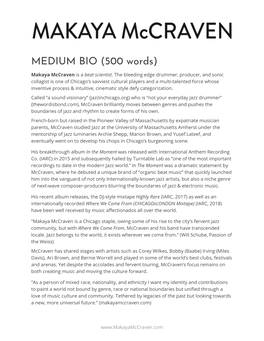 MEDIUM BIO (500 Words)