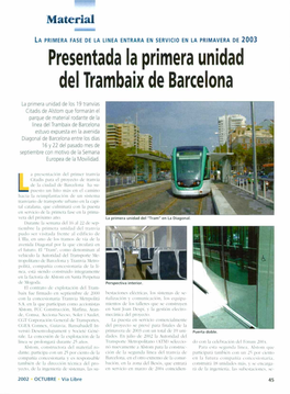 Presentada La Primera Unidad Del Trambaix De Barcelona