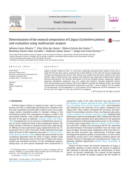 Cyclanthera Pedata) and Evaluation Using Multivariate Analysis