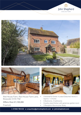 Red House Farm, Red House Farm Lane, Beausale CV35 7NZ Offers Over £1,100,000 Freehold