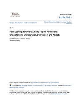 Help-Seeking Behaviors Among Filipino Americans: Understanding Enculturation, Depression, and Anxiety