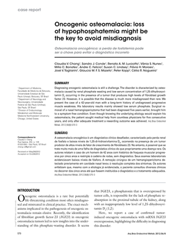 Oncogenic Osteomalacia: Loss of Hypophosphatemia Might Be The