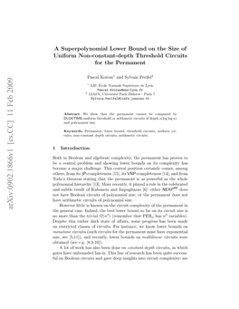 A Superpolynomial Lower Bound on the Size of Uniform Non-Constant