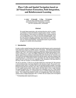 Place Cells and Spatial Navigation Based on 2D Visual Feature Extraction, Path Integration, and Reinforcement Learning