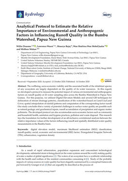 Analytical Protocol to Estimate the Relative Importance Of