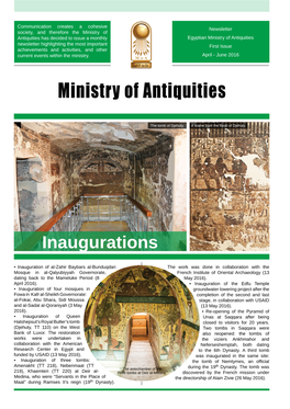 Newsletter Egyptian Ministry of Antiquities No. 1