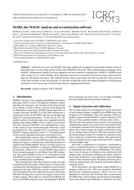 MARS, the MAGIC Analysis and Reconstruction Software