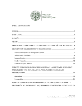 Tabla De Contenido