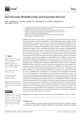 Soil Diversity (Pedodiversity) and Ecosystem Services