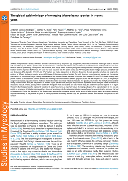 The Global Epidemiology of Emerging Histoplasma Species in Recent Years