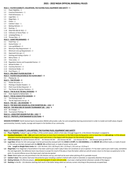 2021 - 2022 Ngsa Official Baseball Rules