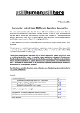 SHSH Commentary on Oct 2012 Somalia