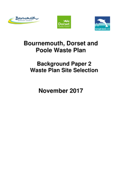 Background Paper 2 Waste Plan Site Selection