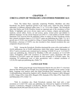 7 Circulation of Weeklies and Other Periodicals