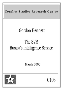 The SVR Russia's Intelligence Service