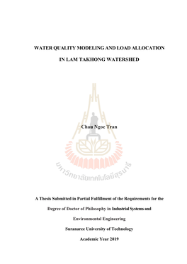 Water Quality Modeling and Load Allocation in Lam