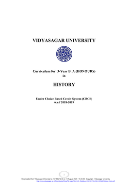 Vidyasagar University History