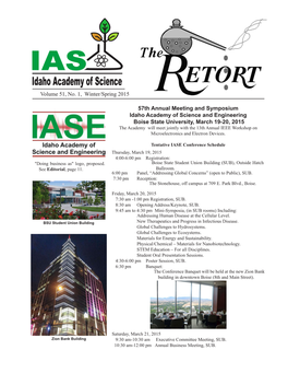 Volume 51, No. 1, Winter/Spring 2015 57Th Annual Meeting And